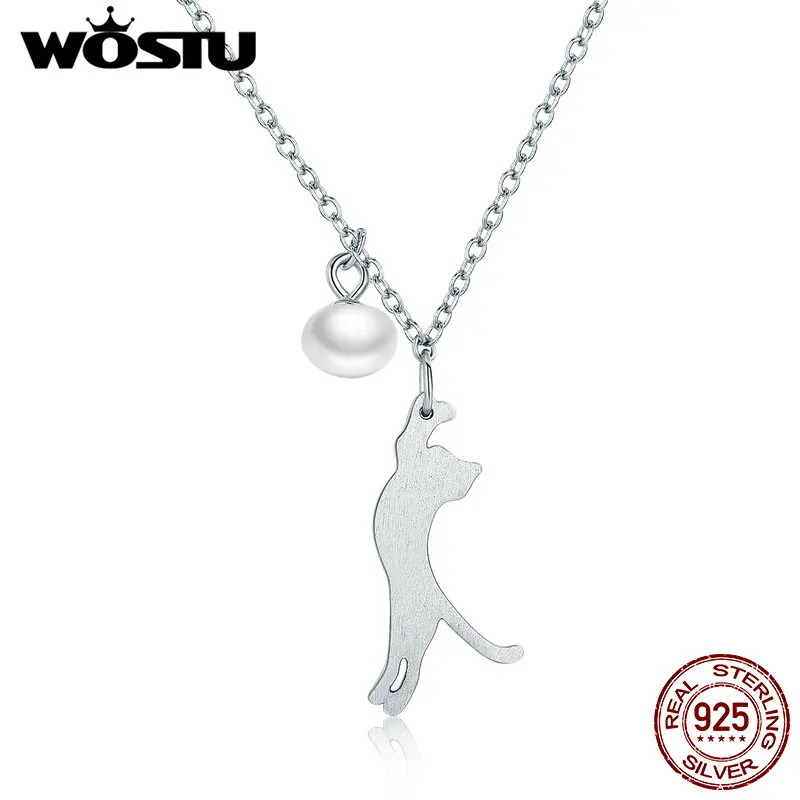 Женские Подвески WOSTU из стерлингового серебра 925 пробы с пресноводной жемчужиной