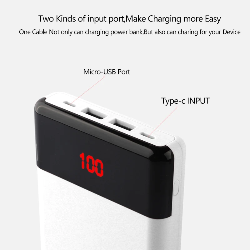10000 мА/ч внешняя батарея на мобильный телефон зарядное устройство Power Bank
