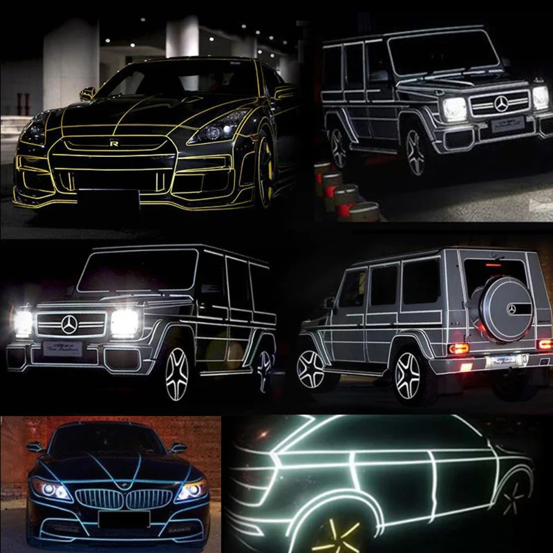 

FR/US 5Colors 1cm * 5m Car Reflective Warning Sticker DIY Light Luminous Waterproof Dark Night Tapes Safety Decorative Sticker