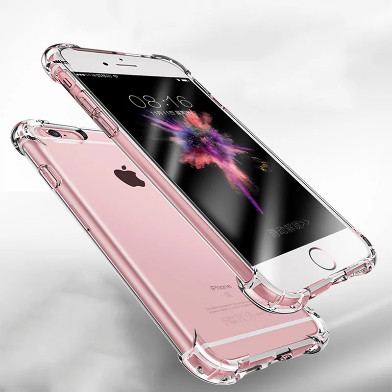 Case for iPhone 6 6S 7 8 Plus 7Plus 8Plus Super Shockproof Clear Soft Silicone Luxury cell Phone Back Cover iphone X | Мобильные