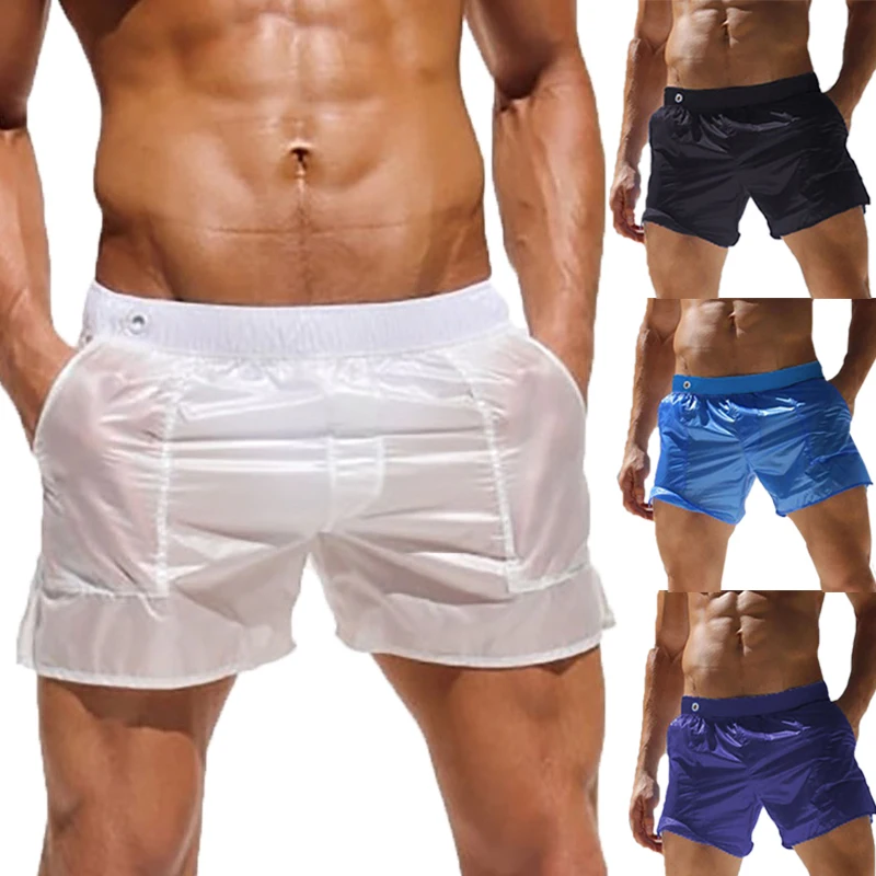 Masculina, эротическое белье, мужские сексуальные прозрачные боксеры, мужские шорты с эластичной талией, мужские пляжные шорты для фитнеса