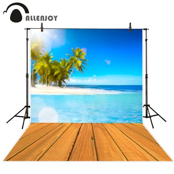 

Allenjoy personal customize background Sea sun floor beach for summer holidays photography backdrops photo studio props