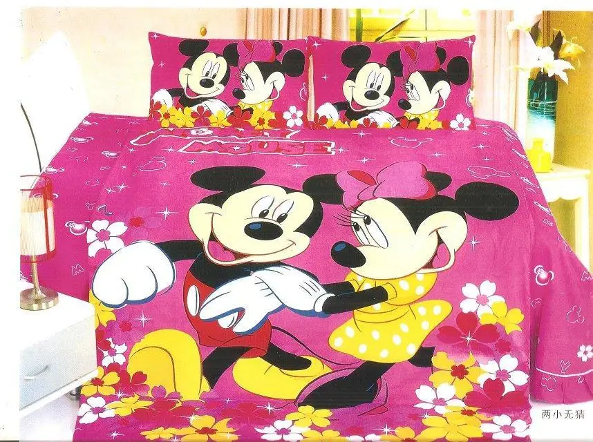 Us 30 59 49 Off Hot Mickey Minnie Mouse Bedding Sets Children S Girl Bedroom Decor Single Twin Size Bed Sheets Quilt Duvet Covers 3pcs No Filler In
