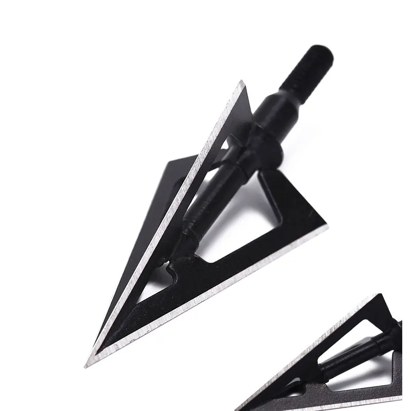 

1pcs Hunting Broadheads 3 Blades Arrowheads Gold/Black Tip Steel For Bow And Crossbow Arrow Head Stainless Steel
