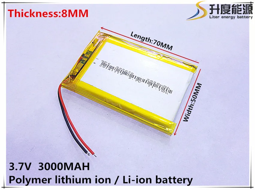 

1pcs/lot 805070 3.7 V lithium polymer battery 3000 mah DIY mobile emergency power charging treasure battery