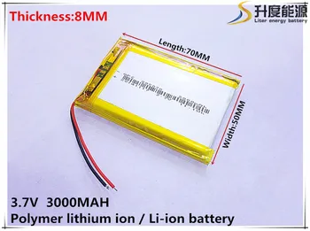 

1pcs/lot 805070 3.7 V lithium polymer battery 3000 mah DIY mobile emergency power charging treasure battery