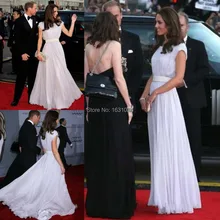 Kate Middleton A-linie Sash Plissee bodenlangen Chiffon Abendkleid 2016 Berühmtheits-roter Teppich-kleid WL060