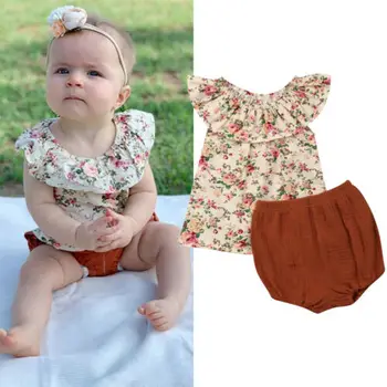 

Newborn Toddler Baby Girls Tops Dress Shorts Pants Summer Outfits Clothes 0-24M