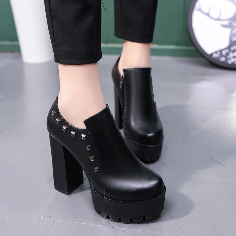 Nice New Autumn Rivet Women Boots Office Las 11cm High Heels Nice New Autumn Rivet Women Boots