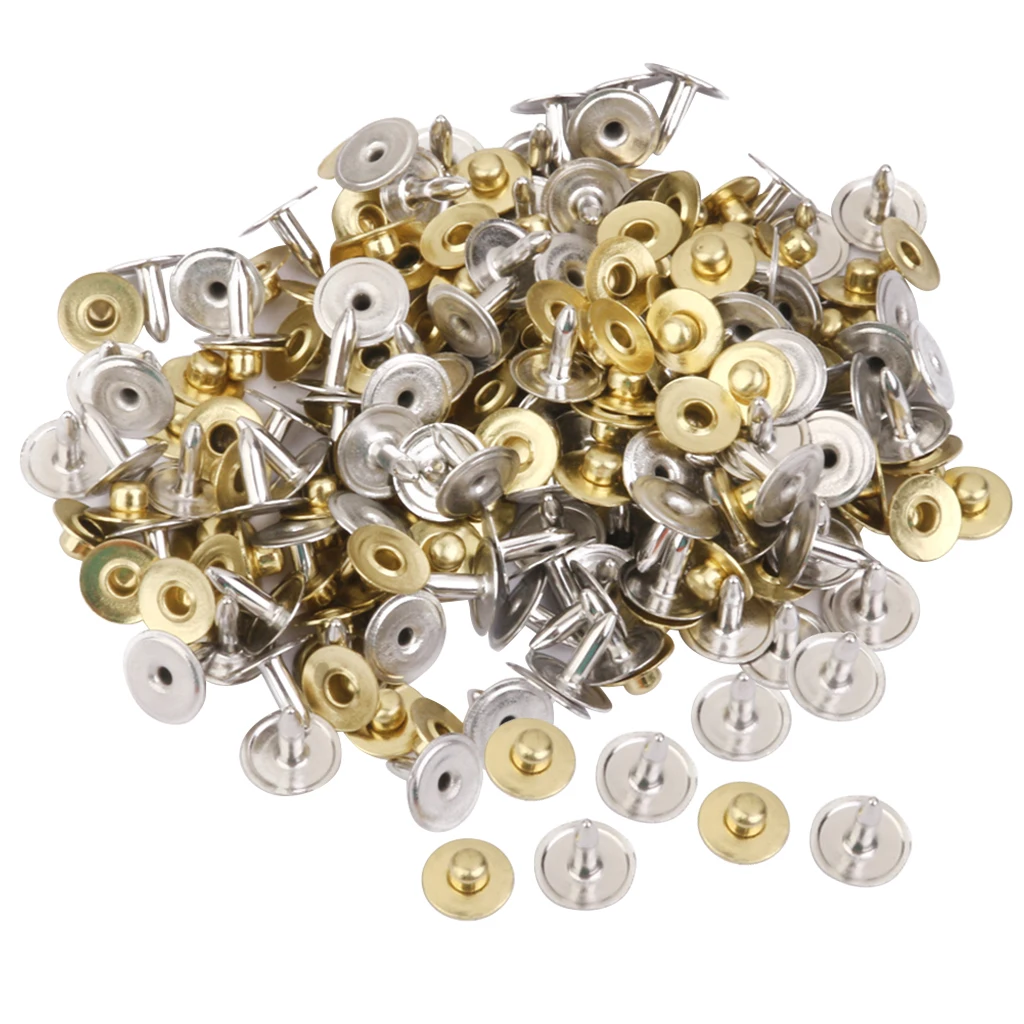  200 Sets Rivets Fasteners Studs Buttons Sewing Jean Denim Leather Craft 8mm