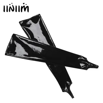 

1 Pairs Black Women Shiny Patent Leather Thigh High Stirrup Tights Stockings Sexy Ladies Fashion Club Cosplay Costume Stocking