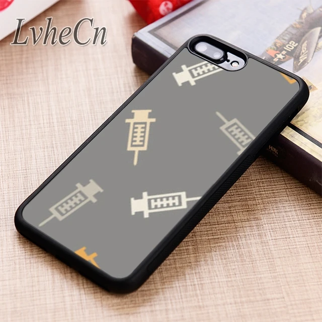 

LvheCn Syringes Nurse phone Case cover For iPhone 6 6S 7 8 X XR XS max 5 5S SE Samsung Galaxy S5 S6 S7 edge S8 S9 Plus