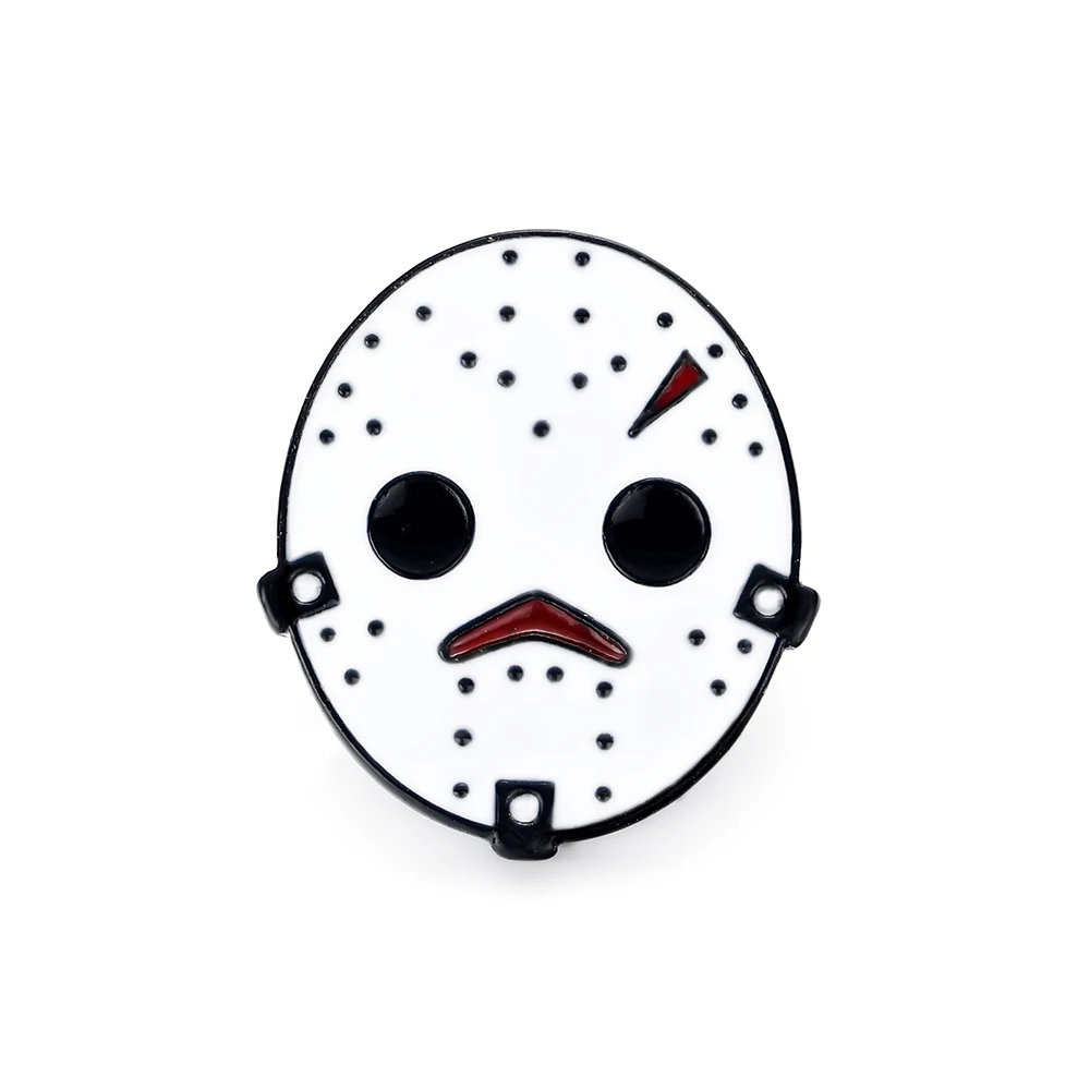 

Friday the 13th Jason Mask Enamel Pin Slasher Mask Friday Killers Chucky Retro Jason Brooch 80's Horror Pins Gothic Jewelry