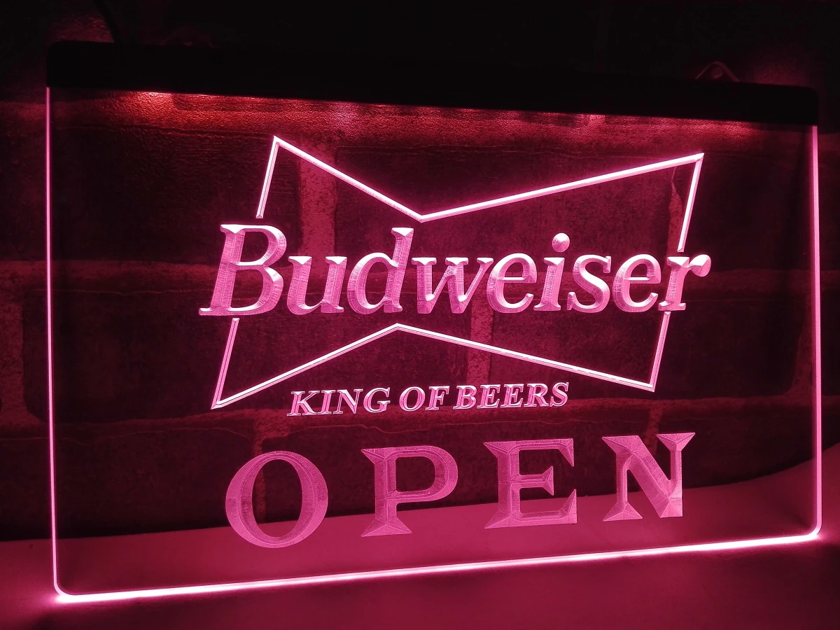 LE113 открыть Budweiser Beer NR Паб Бар светодиодный неоновый свет знак домашнего декора ремесла