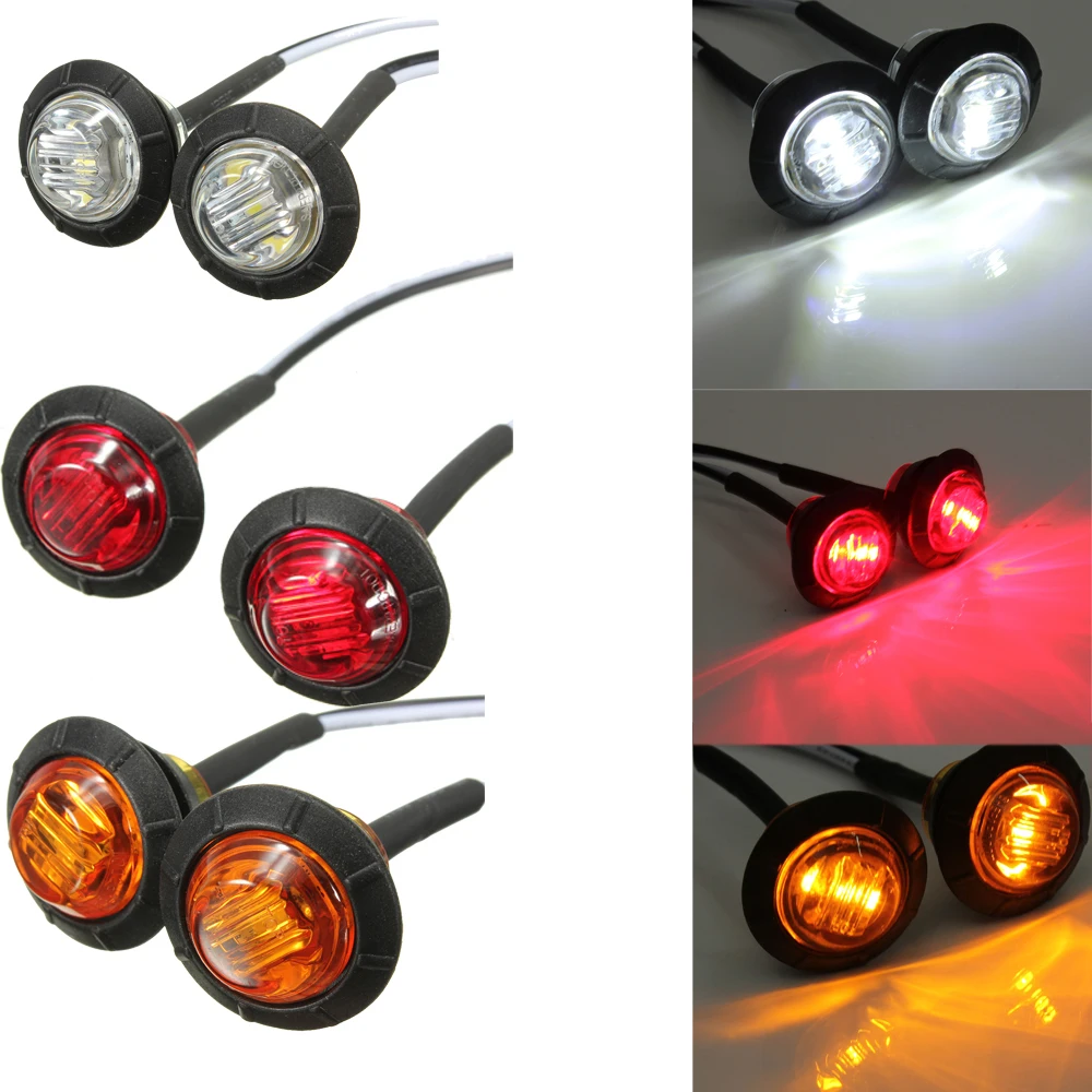 100 3//4/" Blue Round Bullet Clearance Side Marker Truck Trailer LED Light US SHIP