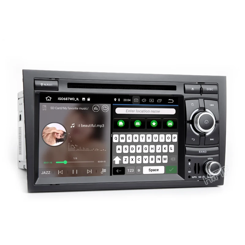 Top DSP Android 9.0 Car Stereo DVD Multimedia Player for Audi A4 S4 RS4 2002 - 2007 with WiFi BT GPS Navigation Radio 7