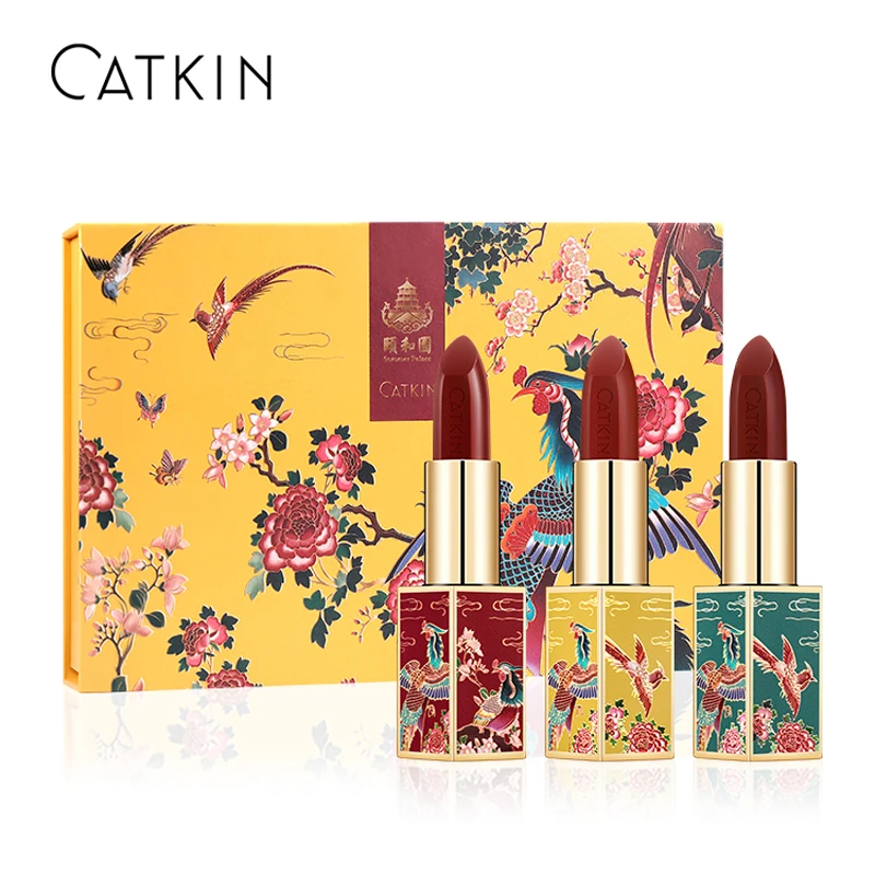 CATKIN Lipstick 3.6g 3 colors Smooth Soft Texture Protects Lip Skin Women Fashion Makeup Gift Beauty Lips