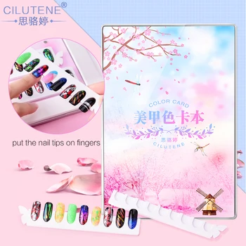 

New Cilutene Professional Nail Gel Polish Color Display Box Book Dedicated 108 Color Card Chart Reusable Manicure Nail Art Tools
