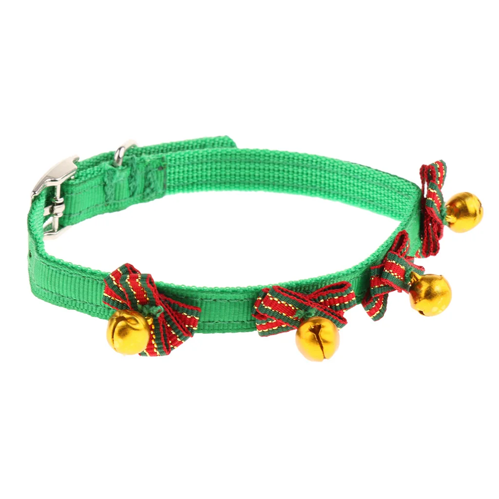 Adjustable Cat Dog Bell Christmas Collar Bow Tie Pet Festival Gift