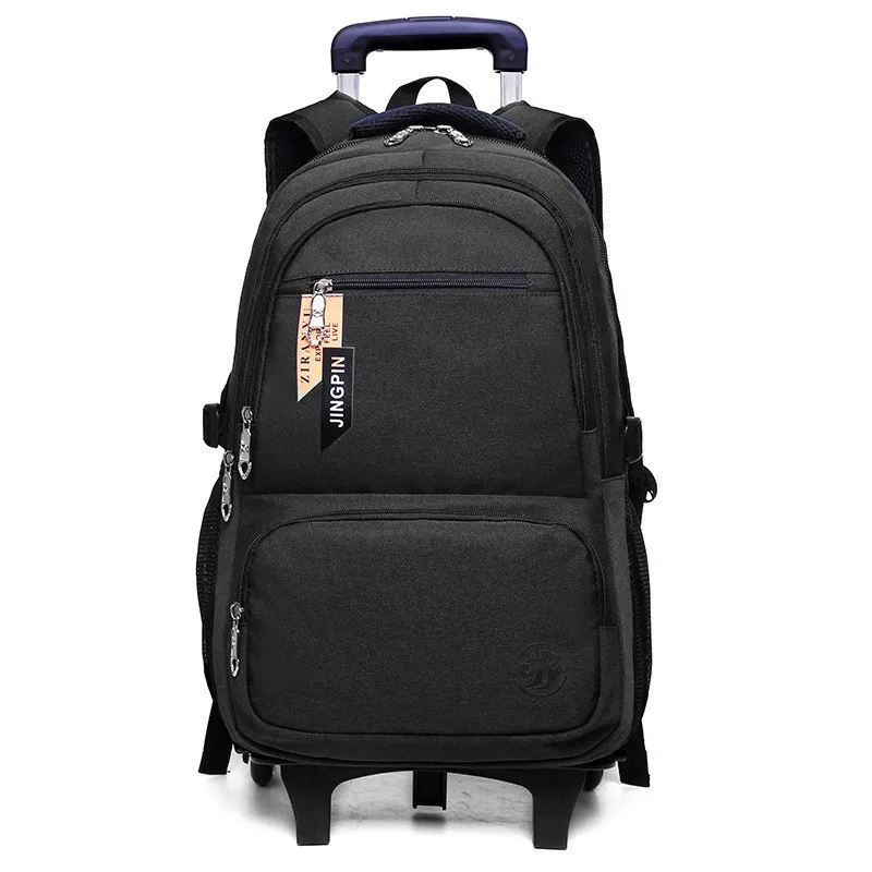 Children Detachable Trolley Backpack Boys Wheeled School Bag Casual