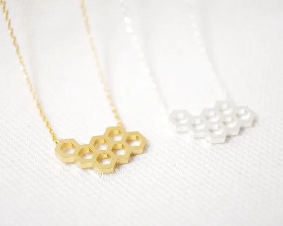 Gold Silver Hive Necklace