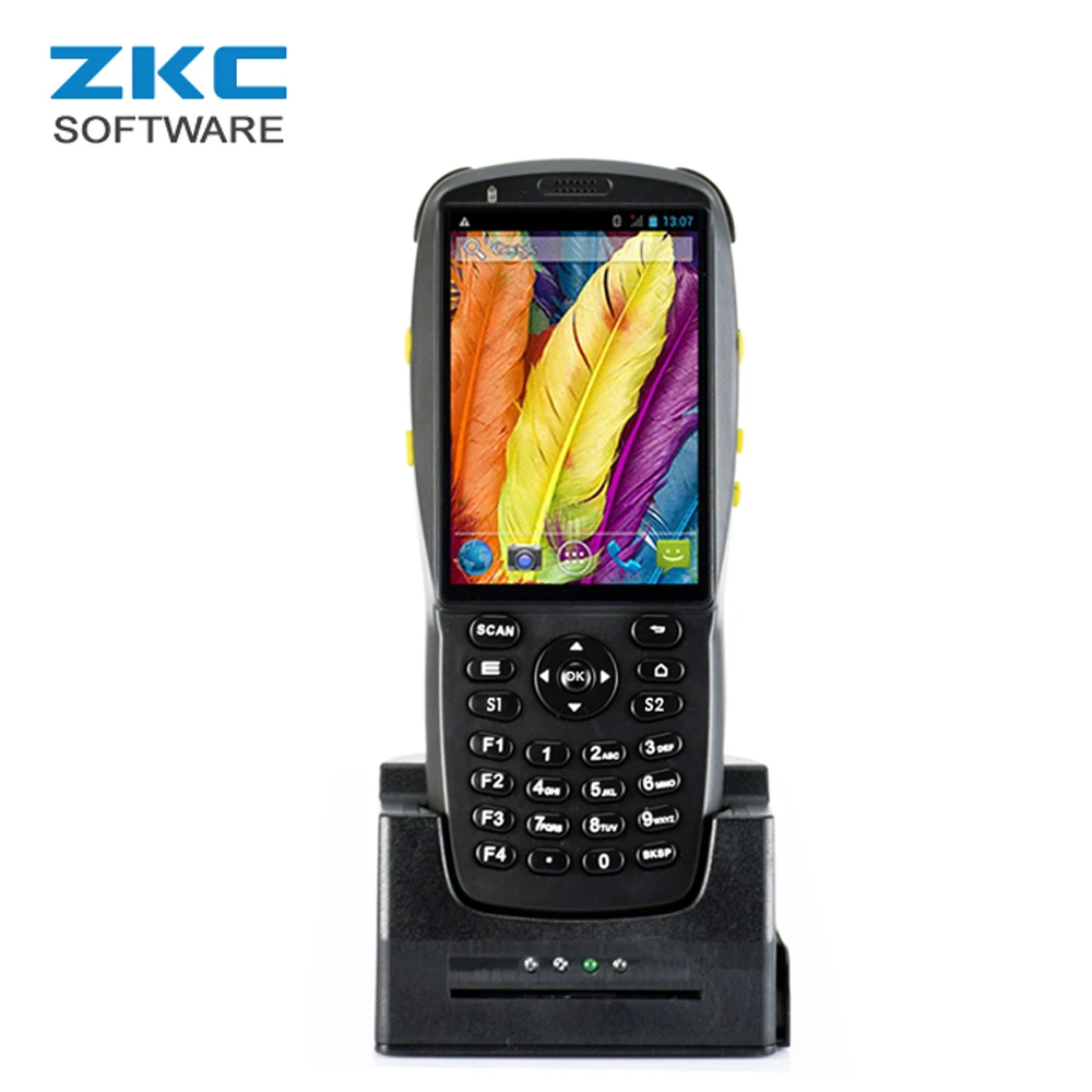 

GPRS 3G WiFi Android IP54 Hand Held Warehouse Kiosk 1D 2D CMOS Barcode Scanner with LCD Display Screen SIM Card ZKC PDA3501S