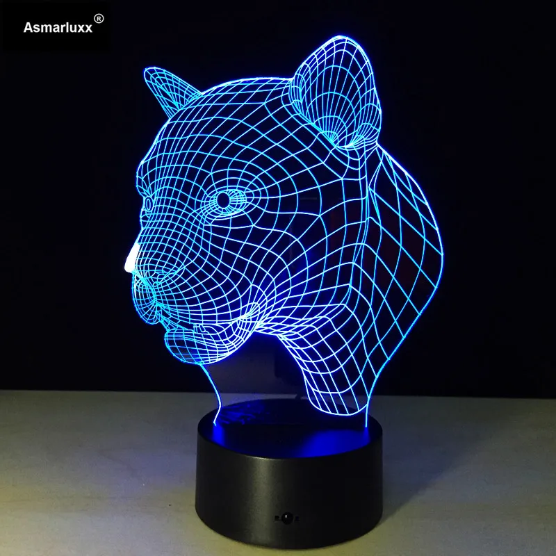 Лампа светодиодная акриловая в виде леопарда с USB зарядкой|3d light|lamp usbled lamp decorative |