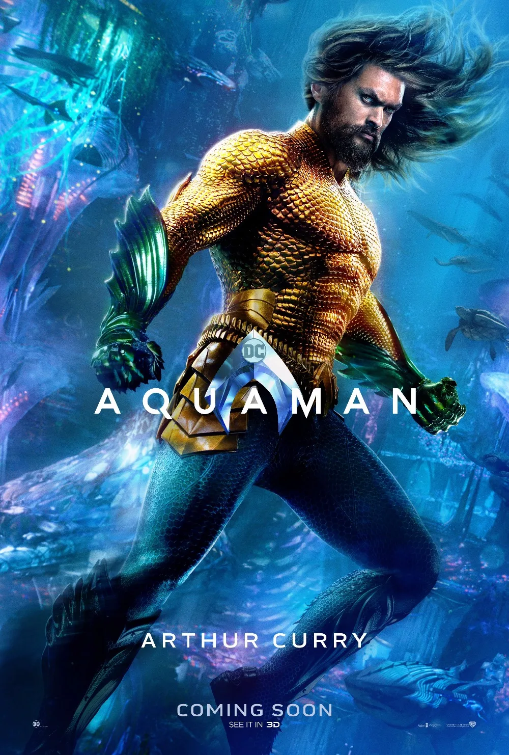 

2018 latest movie Aquaman Arthur Curry art silk poster printing 16x24 24x36 inch custom modern living room movie wall picture