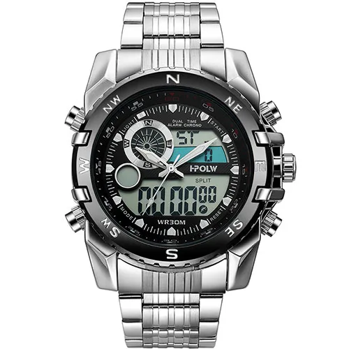 HPOLW брендовые военные спортивные часы мужские электронные светодиодный наручные часы водонепроницаемые спортивные часы мужские часы - Цвет: Color 9