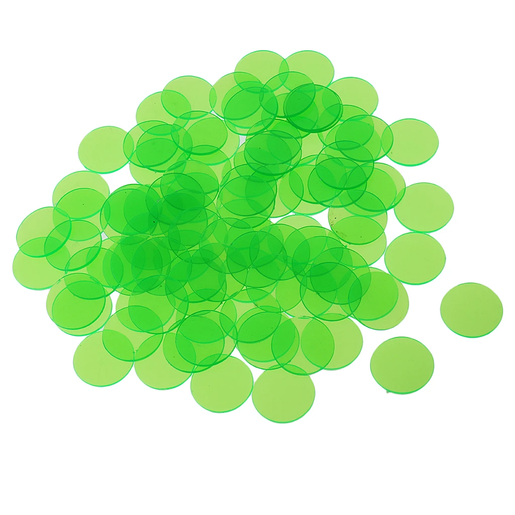 100pcs Plastic Bingo Chips Circle Board Game Accessories Tokens Coins Party Club Family Games Supplies