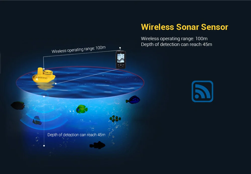 Счастливая FF718Li 328ft/100 м глубина Портативный Рыболокаторы сонар датчиков 2-в-1 проводной и Беспроводной Сенсор эхолот