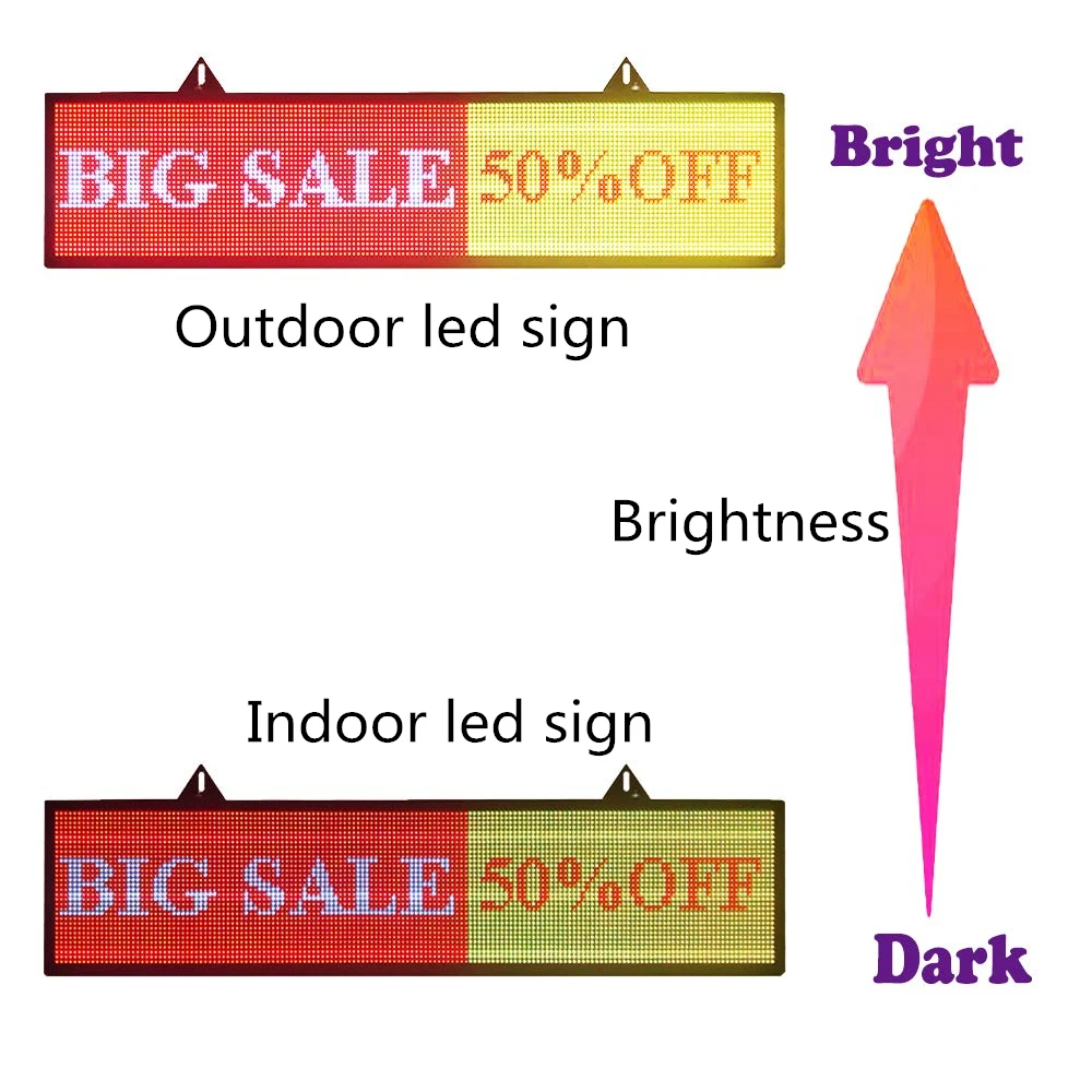 Светодиодный дисплей 40x9 дюймов Programmable outdoor 7 color rolling advertising led sign display Wifi 6000
