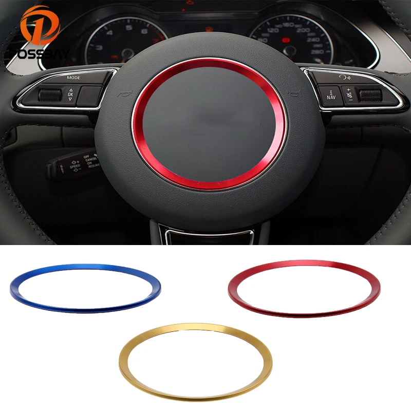 POSSBAY Car Styling Steering Wheel Logo Emblems Ring Decoration