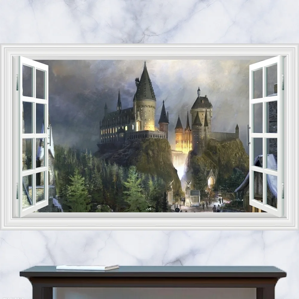 3D-Harry-Potter-Wall-Stickers-School-of-magic-castle-stereo-window-scenery-of-the-living-room (6)