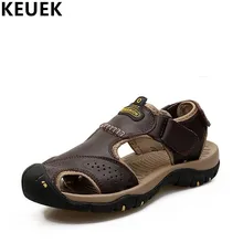 Г., летняя обувь классические мужские уличные сандалии дышащая мужская пляжная обувь из натуральной кожи, тапочки повседневные сандалии 061