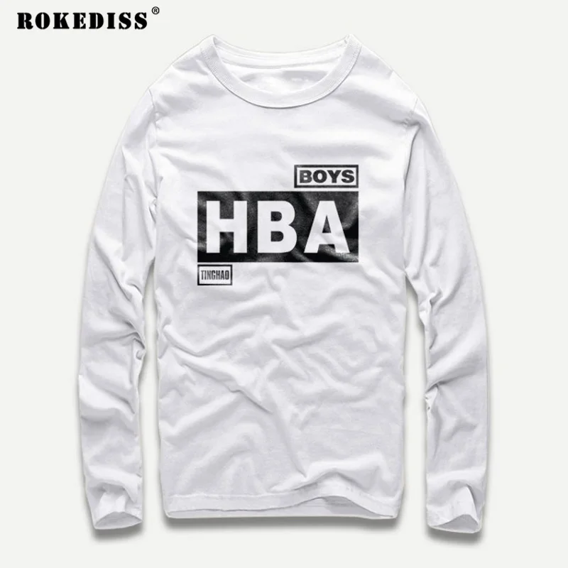 Улица прилив HBA карты Мужские Футболки Хлопок Hiphot Моды Человек Футболку Печати