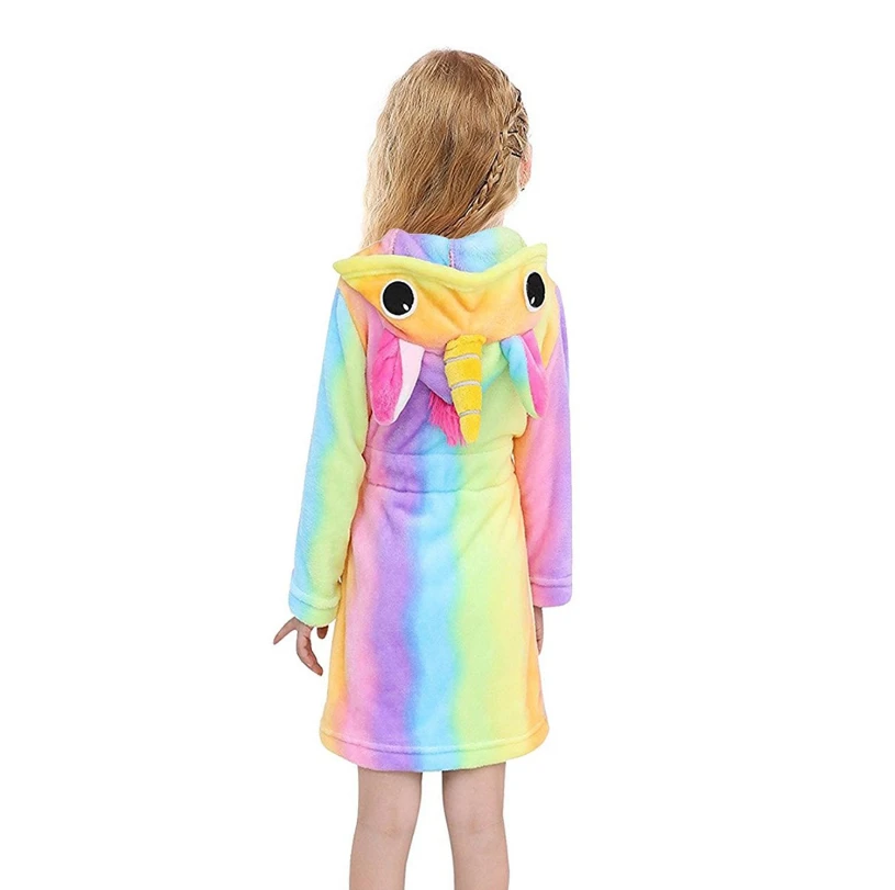 Children Towel Beach Baby Bath Robe Animal Rainbow Unicorn Hooded