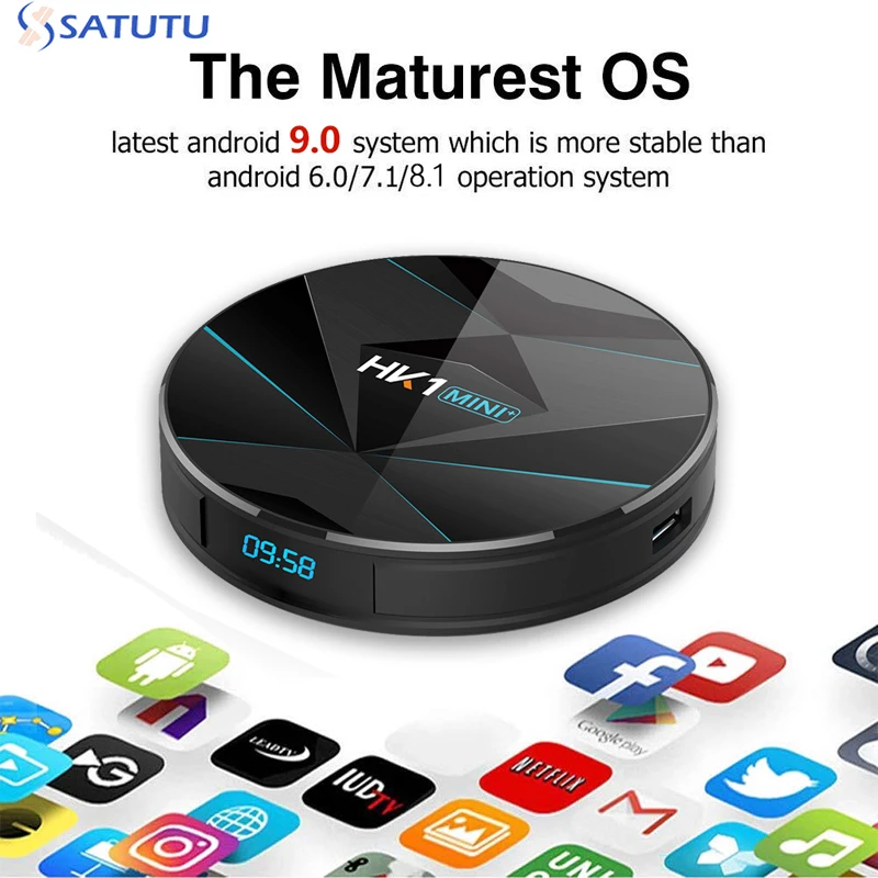 HK1 Mini Smart Tv Box Android 9.0 Set Top Box 4K Mi Tv Boxs 4gb 32gb 64gb Quad Core media player Support IPTV PK HK1 MAX X96MINI