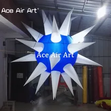 2 шт 2 м Диаметр надувной потолок Висячие звезды украшения, надувные голубые планеты с конусом для вечерние и сценические