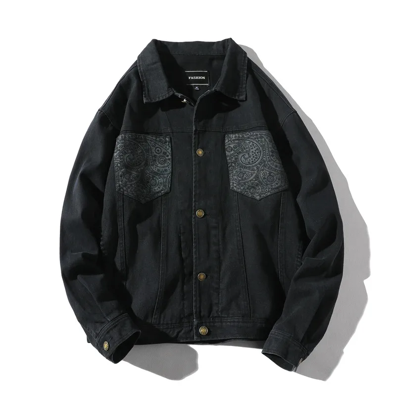 Zogaa Denim Jacket Men 2019 Autumn New Streetwear Turn Down Collar Jacket Casual Printed Long Sleeve Coat Hip Hop Men Jackets