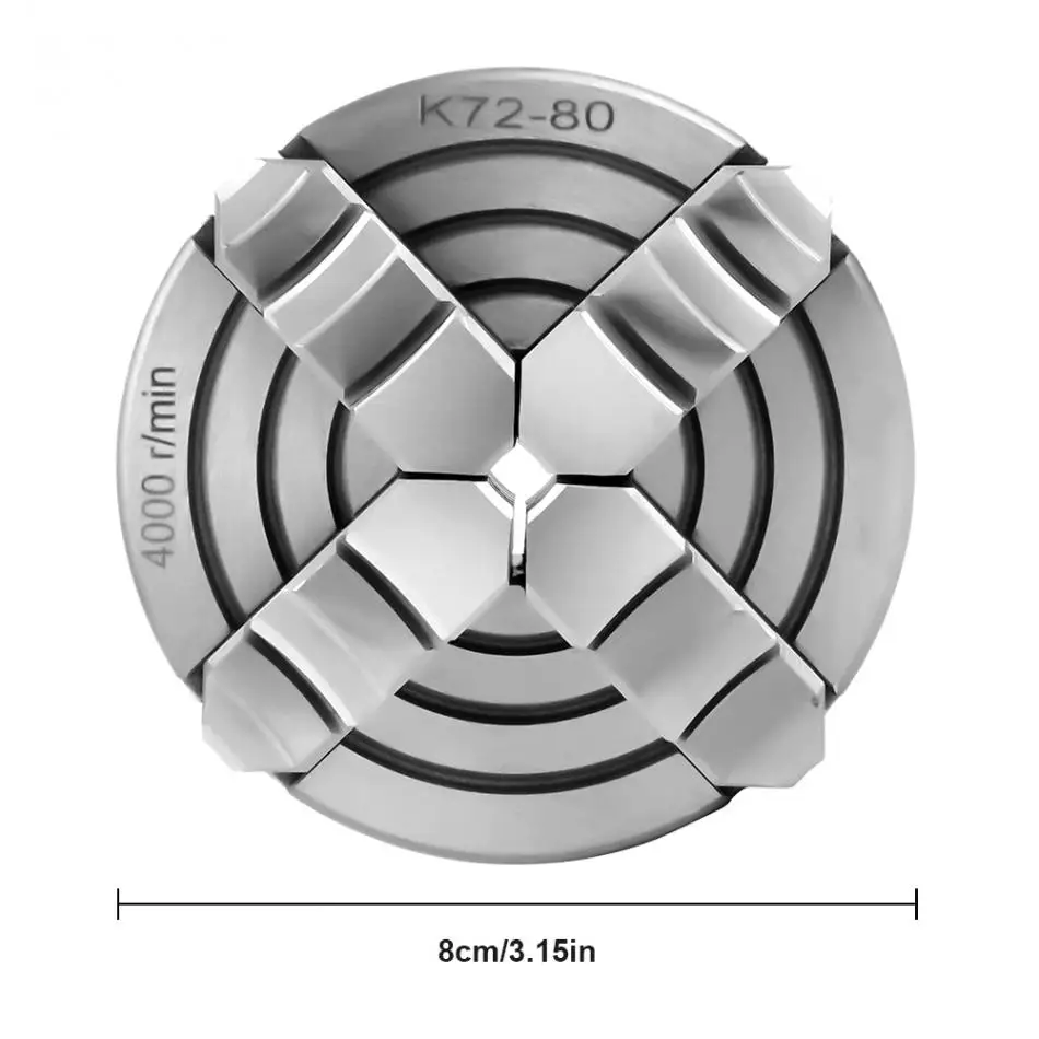 3-дюймовый токарный патрон K72-80 4 кулачковый независимый и Реверсивный сверлильный патрон челюсти металлический токарный патрон токарный станок с ЧПУ токарные аксессуары