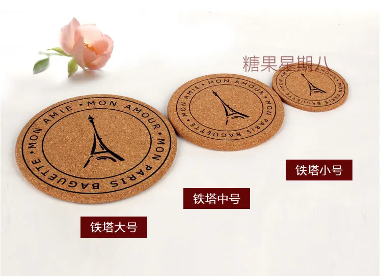 3pcs/set cork cup mat trivet pdad dining table placemats coaster