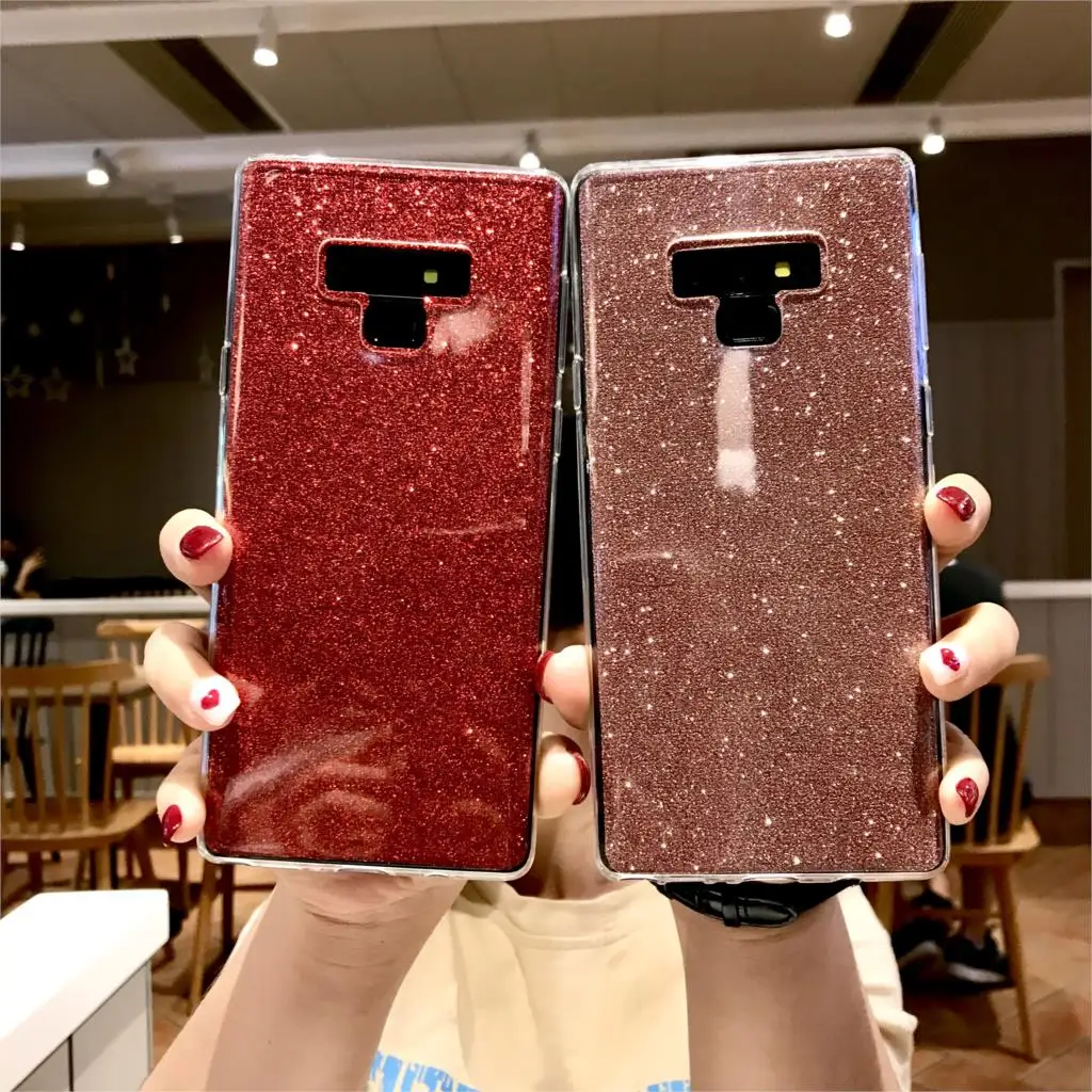 Glitter 2 in 1 TPU Case For Samsung Galaxy Note 9 8 S9 S8 S7 S6 J4 J6 A6 A8 Plus A7 2018 A3 A5 2016 2017 J3 J5 J7 Pro Back Cover |