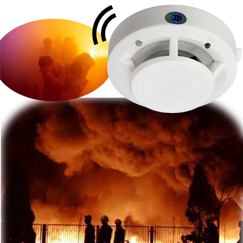 

NEW High Sensitive 85DB DC 9V Fire Control Smoke Gas Odor Sensor Induction Alarm Detector Home Safely Security White
