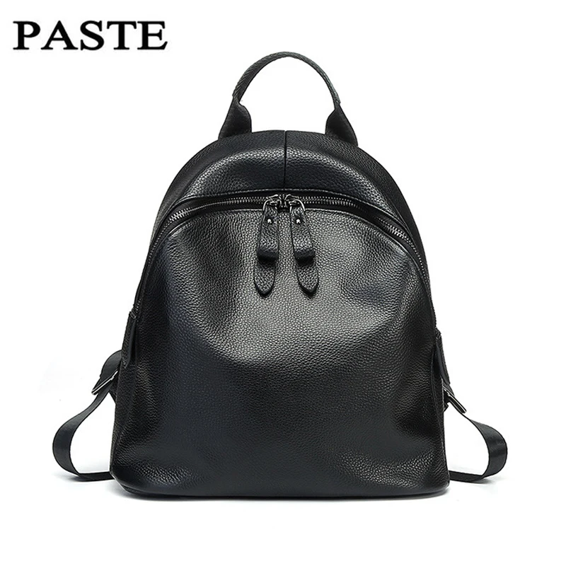 

2019 New Natural Leather Shoulder Bag Daily Women Bagpack Casual Simple College Style School Backpack LargeTravel Pack