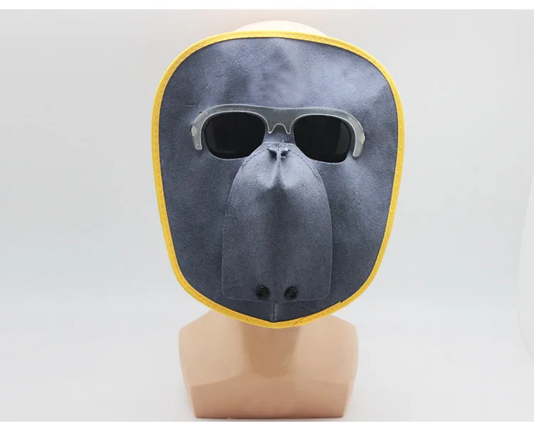 Welding Protective Mask Welder Safety Face Mask Weld Working Anti-splash High Quality Cowhide Leather Mask With Welding Glasses (7)