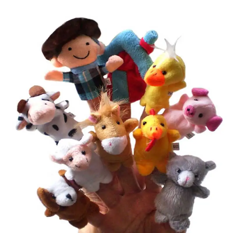 10 Pcs Animals Finger Puppets Set Story Telling Nursery Fairy Tale Toys Perfect Kids Christmas Birthday Gifts 88