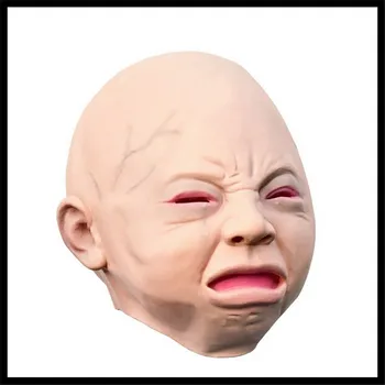 

Free shipping 2016 Hot selling Latex Scary mask Costume Halloween Creepy Cry Baby Full Head Face Latex Mask