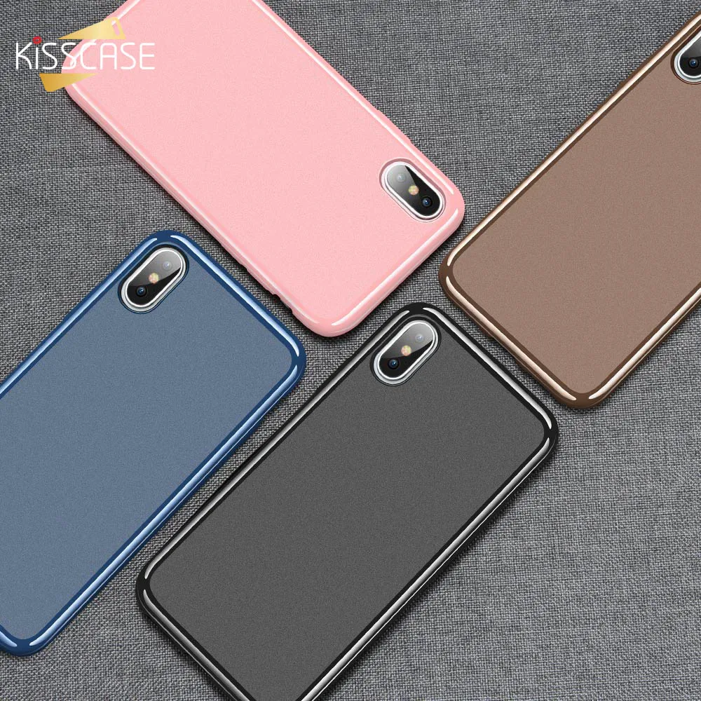 

KISSCASE Phone Case For iPhone XS XR 7 8 Simple Ultra thin TPU Case For iPhone 7 8 Plus 6 6s Plus XS Max 5s Colorful Cover Capa