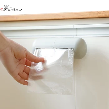 

OYOURLIFE Wall-mounted Garbage Bag Storage Box Plastic Bags Trash Bags Storage Dispenser Family Kitchen Bathroom Organizers Case